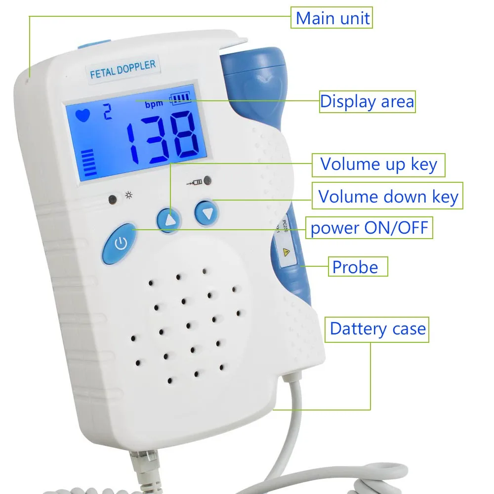 Новое поступление фетальный допплер 3 МГц с ЖК-дисплеем