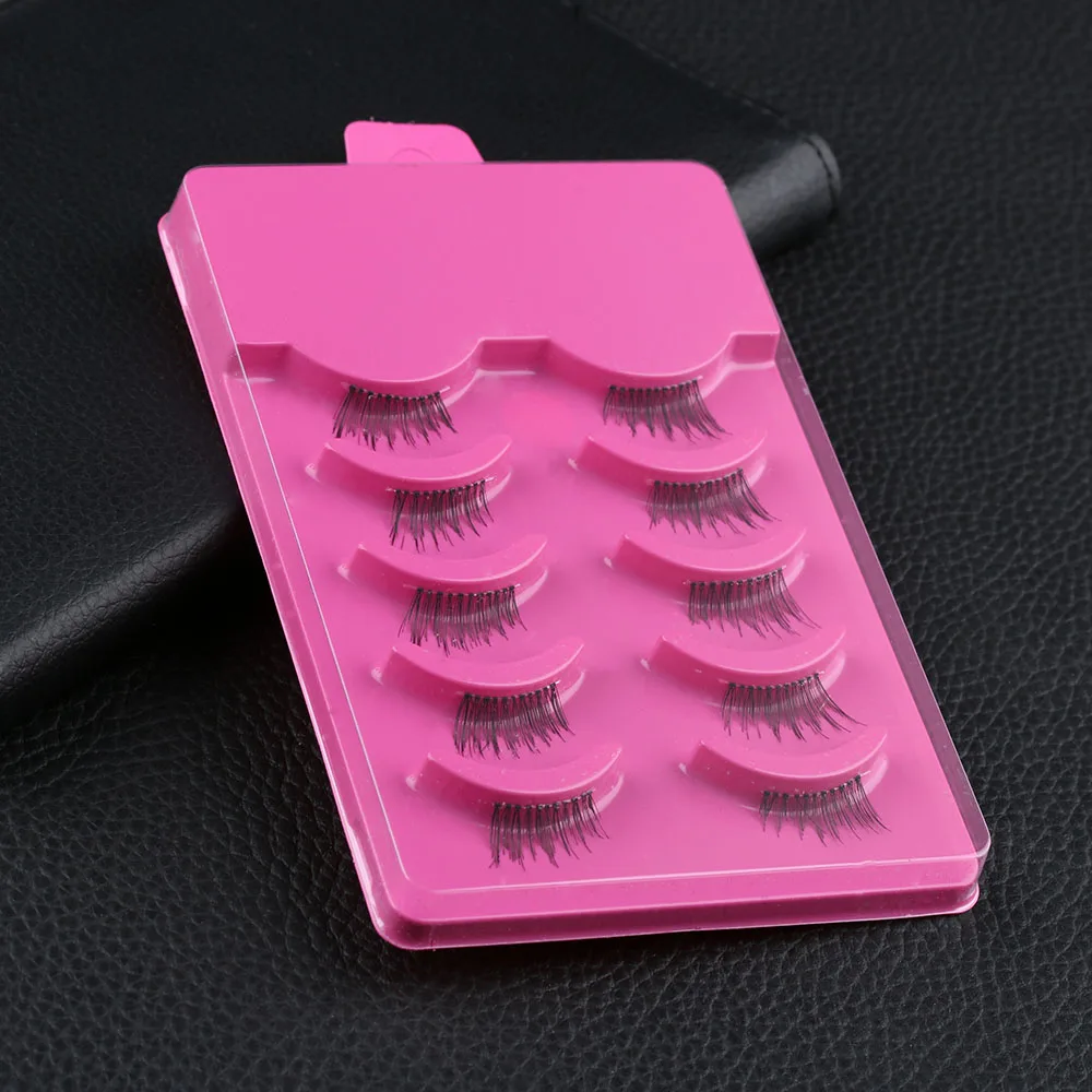5 Pairs Women Fashion Half Fake False Eyelashes Kit Partial Long Thick
