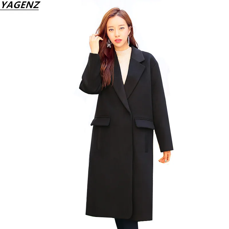 2017 Winter Women's Long Section Woolen Coat Long Sleeve