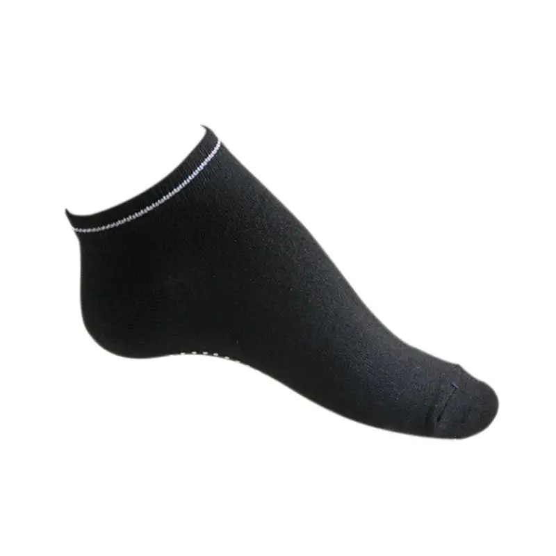Хлопковые нескользящие носки для занятий йогой, черного, белого, серого, синего, фиолетового, розового цветов, унисекс, яркие носки, носки для йоги - Цвет: Черный