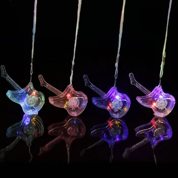 

Fun Flashing Guitar Necklace Pendants Light Up Necklaces Kids Gift Toys Glow LED Party Supplies Birthday Gift Toy Prize
