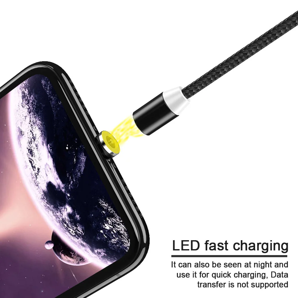 3 в 1 Магнитный зарядный кабель Lighting type C Micro USB для IPhone X 7 8 XS huawei Xiaomi светодиодный