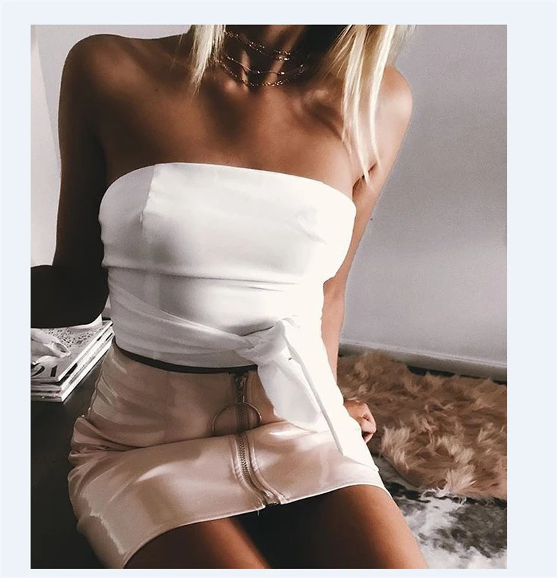 Women Fashion High Waist Skirt Sexy Zip Faux Leather Short Pencil Bodycon Mini Skirt 2019 New Solid White Skirt Women Fashion High Waist Skirt Sexy Zip Faux Leather Short Pencil Bodycon Mini Skirt 2019 New Solid White Skirt