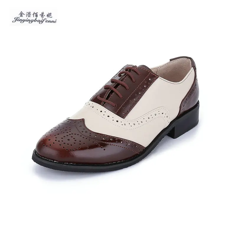 

2018 new brand Genuine leather Bullock oxfords shoes Vintage lace-up Casual flat shoes Men's masculino sapatos Derby shoes