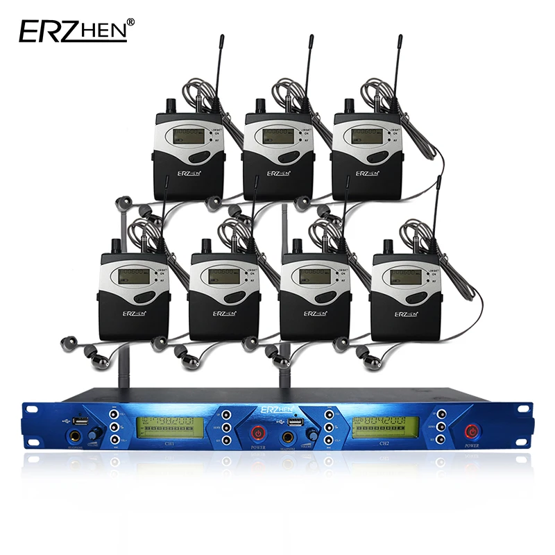 

Ear monitor system EM5012 in ear monitor wireless system with 7 receiver and 1 transmitter sound studio sound monitor