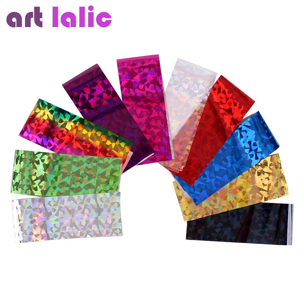Artlalic 1 набор, 12 цветов, алмазная звездное небо, наклейки для ногтей, фольги, многоцветные, сделай сам, наклейки для маникюра, переводные наклейки для ногтей