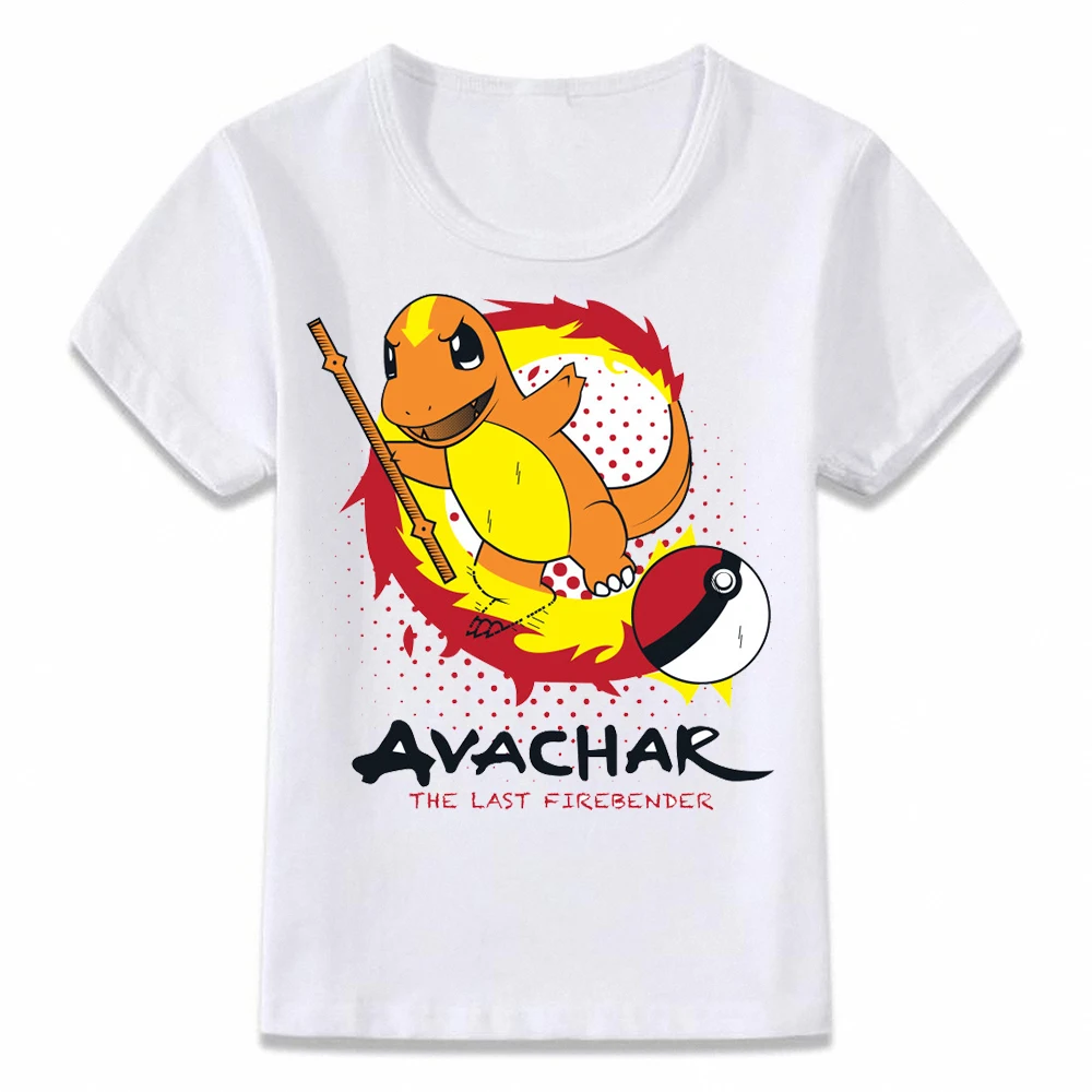 Детская футболка "Повелитель стихий" Покемон чармандер Пикачу Аанге футболка для мальчиков и девочек, футболка для малыша oal130