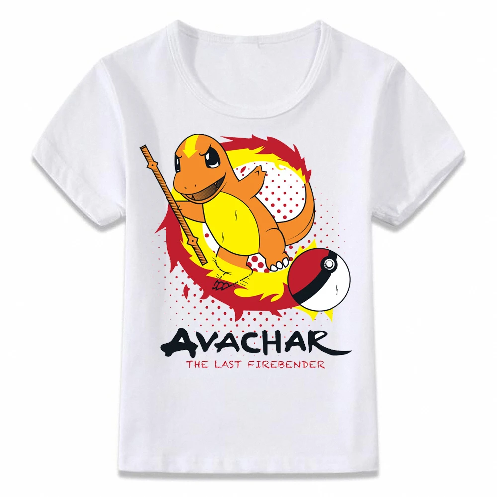 

Kids T Shirt The Last Airbender Pokemon Charmander Pikachu Aang T-shirt Boys and Girls Toddler Tee oal130