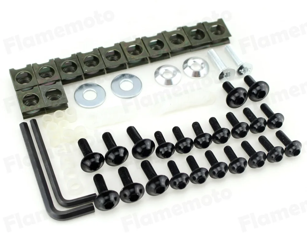 Black Aluminum Motorcycle Fairing Bolts Screw Kit for Kawasaki Ninja