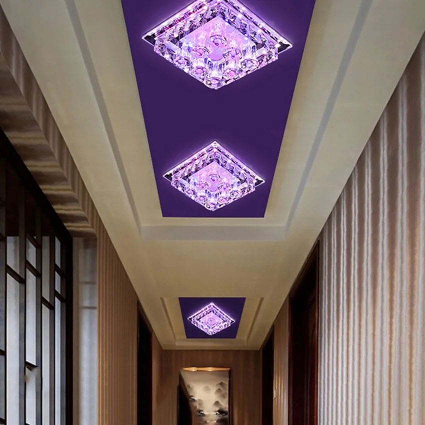Современный светодиодный потолочный светильник с кристаллами, потолочный светильник, потолочный светильник для коридора, гостиной