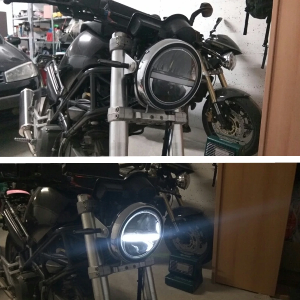 Мотоциклетная фара 7 дюймов светодиодные фары ангельские глазки ДХО для Kawasaki Vulcan