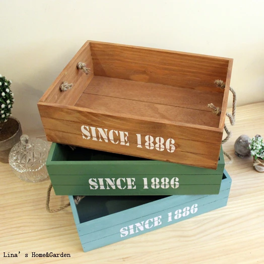 Mangos De Cuerda De Canamo Rectangulares Vintage Cajas Para Frutas De Madera Hechas A Mano Cajas Y Recipientes De Almacenamiento Aliexpress