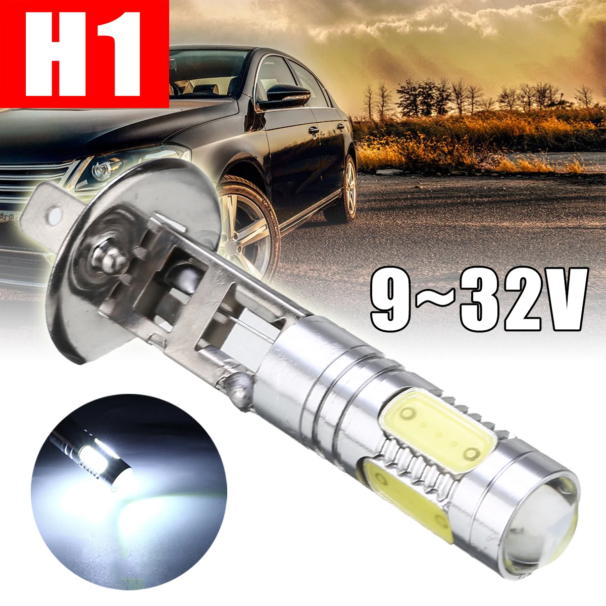 

New 1pcs H1 Led Light Bulb Q5 with 4COB LED Car Fog Daytime Running Light Headlight Auto Signal Parking Super White Lamp