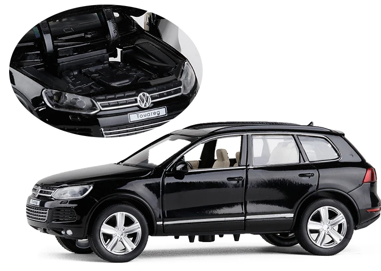 Новинка 1:32 Volkswagen Touareg Acousto-optic модель автомобиля из сплава с выдвижной спинкой для детей игрушка подарок на день рождения оригинальная коробка