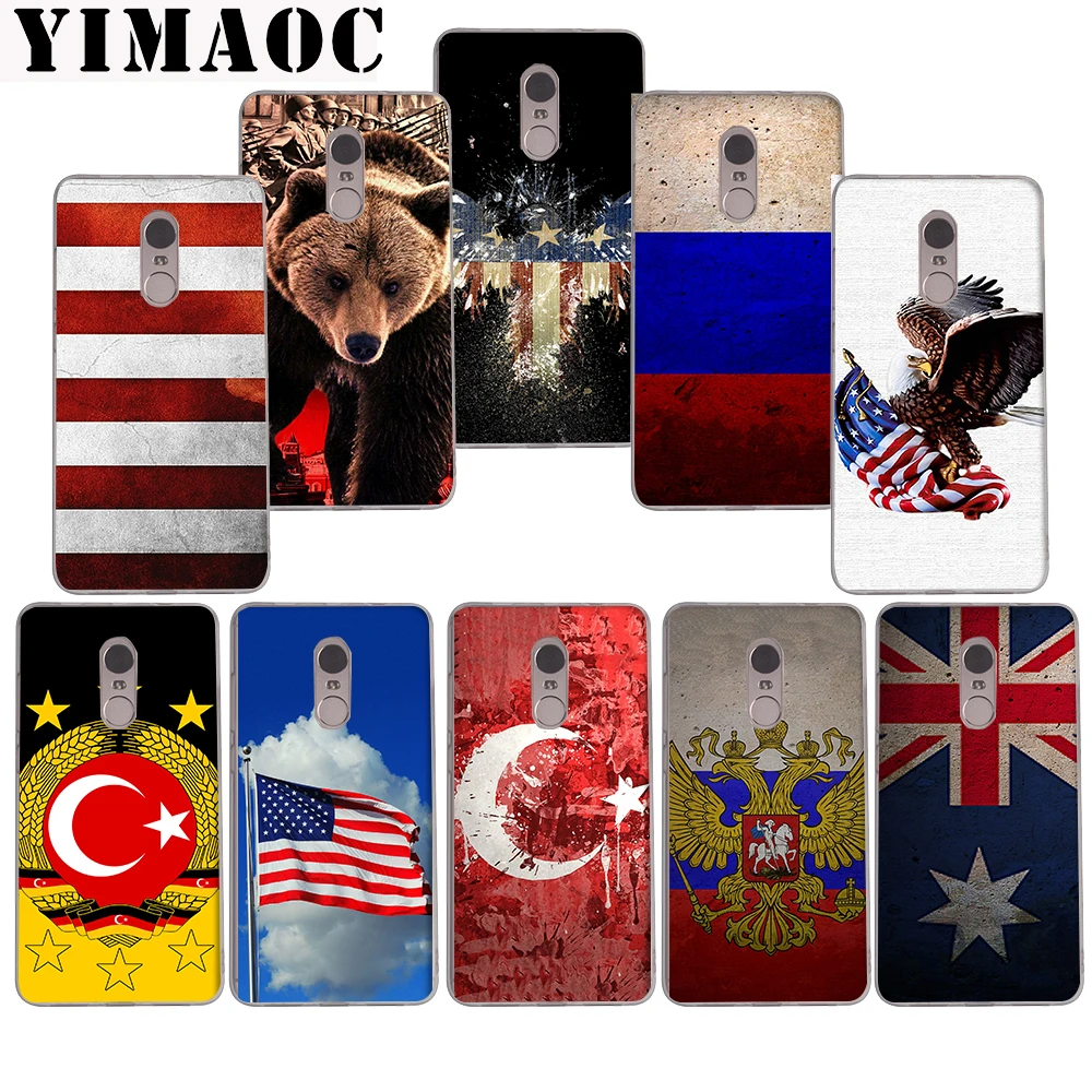 

YIMAOC 35z American Flag design Soft Case for Xiaomi Mi a1 a2 f1 6 8 lite se mix 2s Redmi 5 6 6a S2 Plus 5A Note 5 6 Pro 4 X
