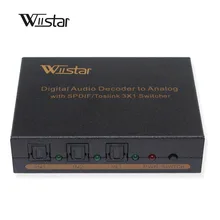 Wiistar 3 до 1 способ оптический TOSLINK селектор сплиттер коробка для цифровой аудиодекодер поддержка AC3/DTS