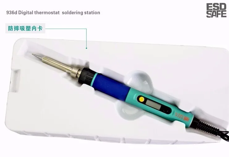 Бесплатная доставка ЕС Plug CXG 936d температура регулируемый Электрический паяльник 220 В в 60 Вт с шт. 10 шт. серебро 900 м Совет универсальный