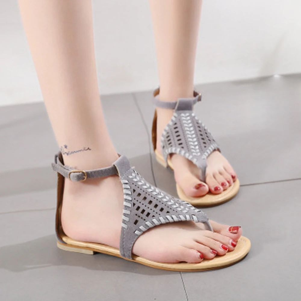 

Women's Sandals shoes Adult Artificial PU Simplicity Toe shape buckle breathability Pure Colors viscose Summer Casual Low Upper
