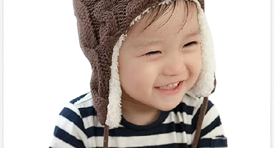 REAKIDS; детские зимние наушники; теплая детская зимняя шапка; вязаная плюшевая хлопковая детская теплая шапка с помпоном; Милая зимняя шапка для мальчиков и девочек