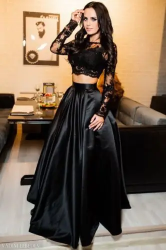 long skirt short top dress