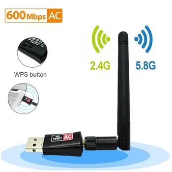 

600Mbps Wireless Network Card Dual-band Wireless transmitter 5Ghz 2.4Ghz Receiver USB Dongle For Laptop/PC Wifi Adapter