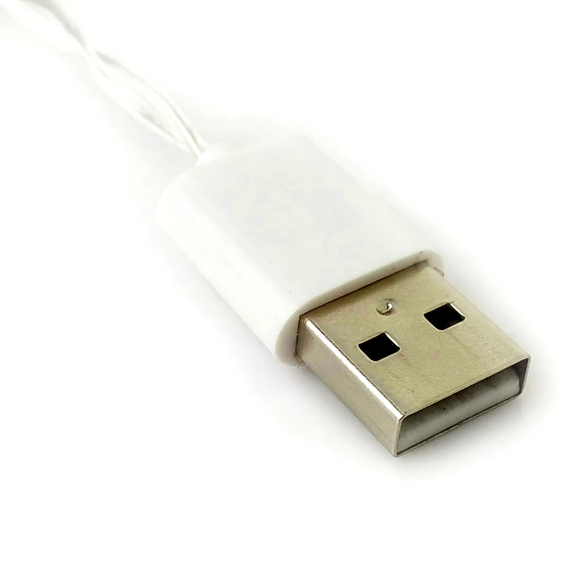 Светодиодная гирлянда 2 м 20/50/100 светодиодов 5 В с питанием от USB уличная теплая