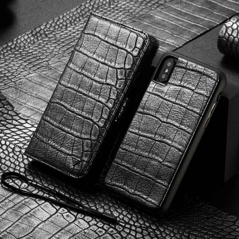 Luxury Crocodile Patterned Leather Case For iPhone X 10 Wallet