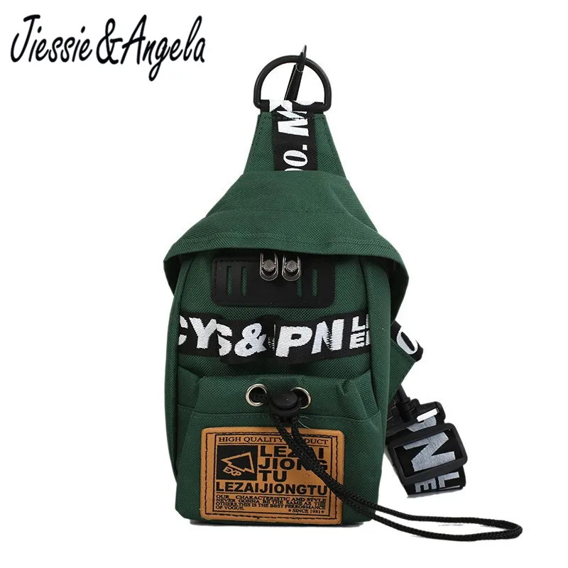 

Jiessie&Angela 2019 Fanny Pack For Women Waist Bag Hip Hop Chest Rig Bag Black Vest Women Wist Pack Chest Bag Canvas Bum Pouch