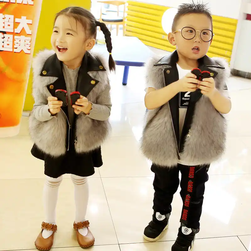 kids fur vests