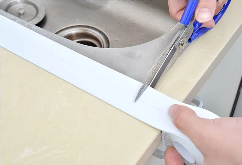 Кухня DIY самоклеющиеся ленты водонепроницаемый белый Mildewproof уплотнение герметик полоса мозаика ПВХ стикер стены Ванная комната Кухня