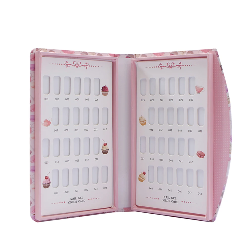 

48 Colors Nail Gel Polish Color Card Chart Blank Display Book Manicure Art Tool