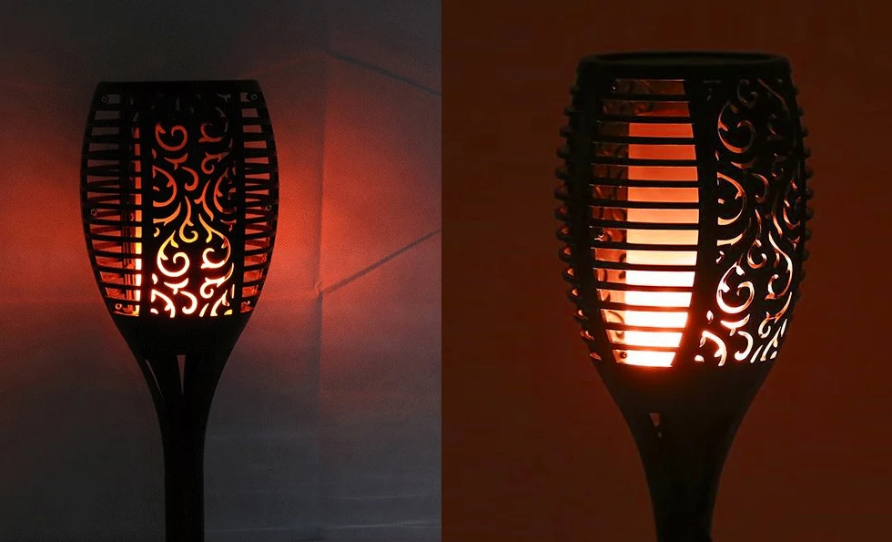 Светодиодная светодиодный Солнечная лампа 96 LED s садовые огни водостойкий Двор Пейзаж танцы солнечные огни пламени в помещении/на открытом