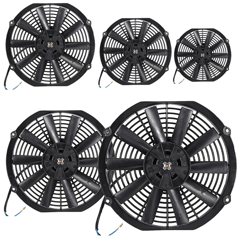 Skup Uniwersalny 8 910 12 14 Cal chłodnica oleju wodnego 12 V 80 W Pull Push proste ostrze wentylator elektryczny do motocykla samochodowego
