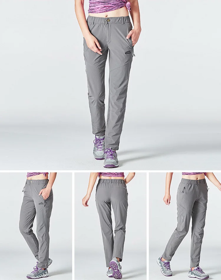 LoClimb de Nylon elástico pantalones de senderismo al aire libre de las mujeres al aire libre deportes pantalones de secado rápido mujer escalada de montaña/ciclismo/Trekking pantalones AW162 LoClimb de Nylon elástico pantalones de senderismo al aire libre de las mujeres al aire libre deportes pantalones de secado rápido mujer escalada de montaña/ciclismo/Trekking pantalones AW162