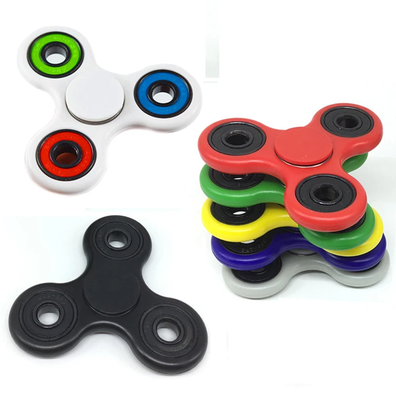 7 color Tri Spinner Fidget Cube Toy Plastic EDC Hand Spinner For Autism and ADHD Rotation