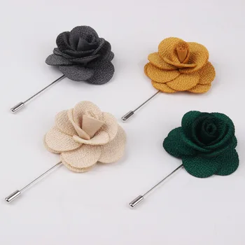 

New Fashion Trendy Fabric Flower Lapel Pins Floral Brooches for Women and Men Suits Handmade Brooch gifts 10pcs/lot