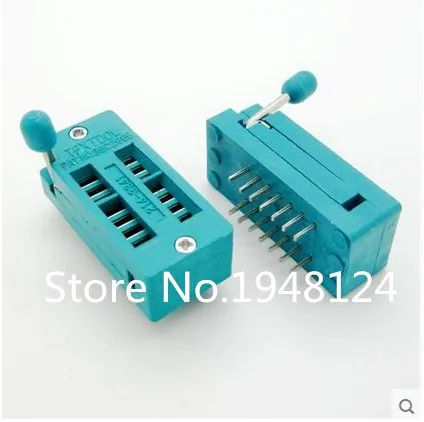 

2PCS IC Test Universal ZIF Socket 14pin 14 pin dip 2.54mm IC Socket pitch