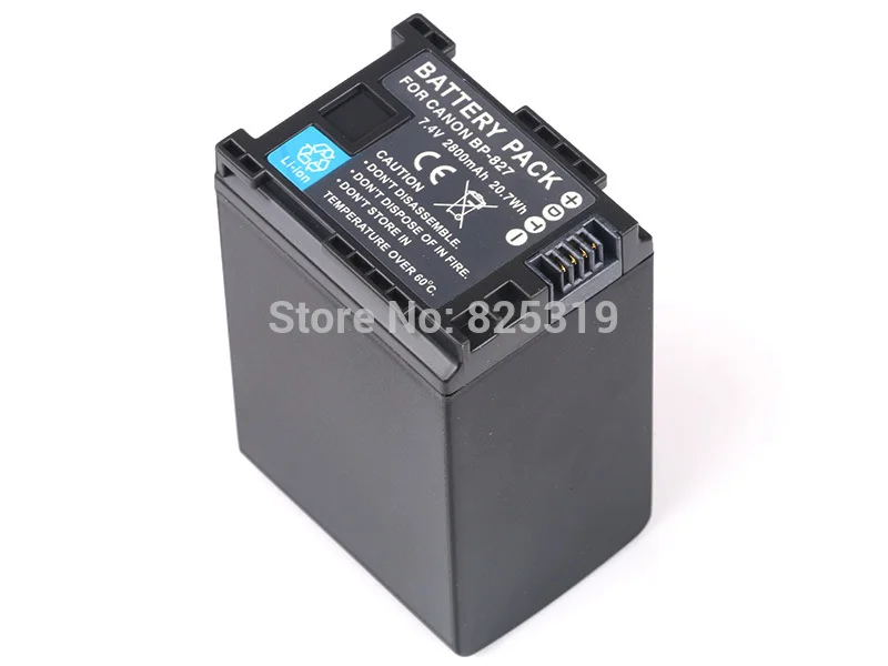 7,4 V 2800 mAh BP-827 аккумуляторная Батарея BP827 BP-827D Камера Аккумуляторы для Canon LEGRIA VIXIA iVIS HF M30 M31 M32 M46