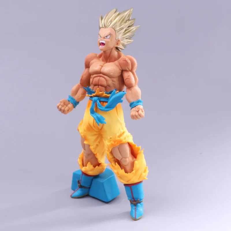 Dragon Ball Z Goku золотой блондин Супер SaiYan вспышка шоколадная кисть крови ПВХ фигура DBZ Коллекция Модель 20 см