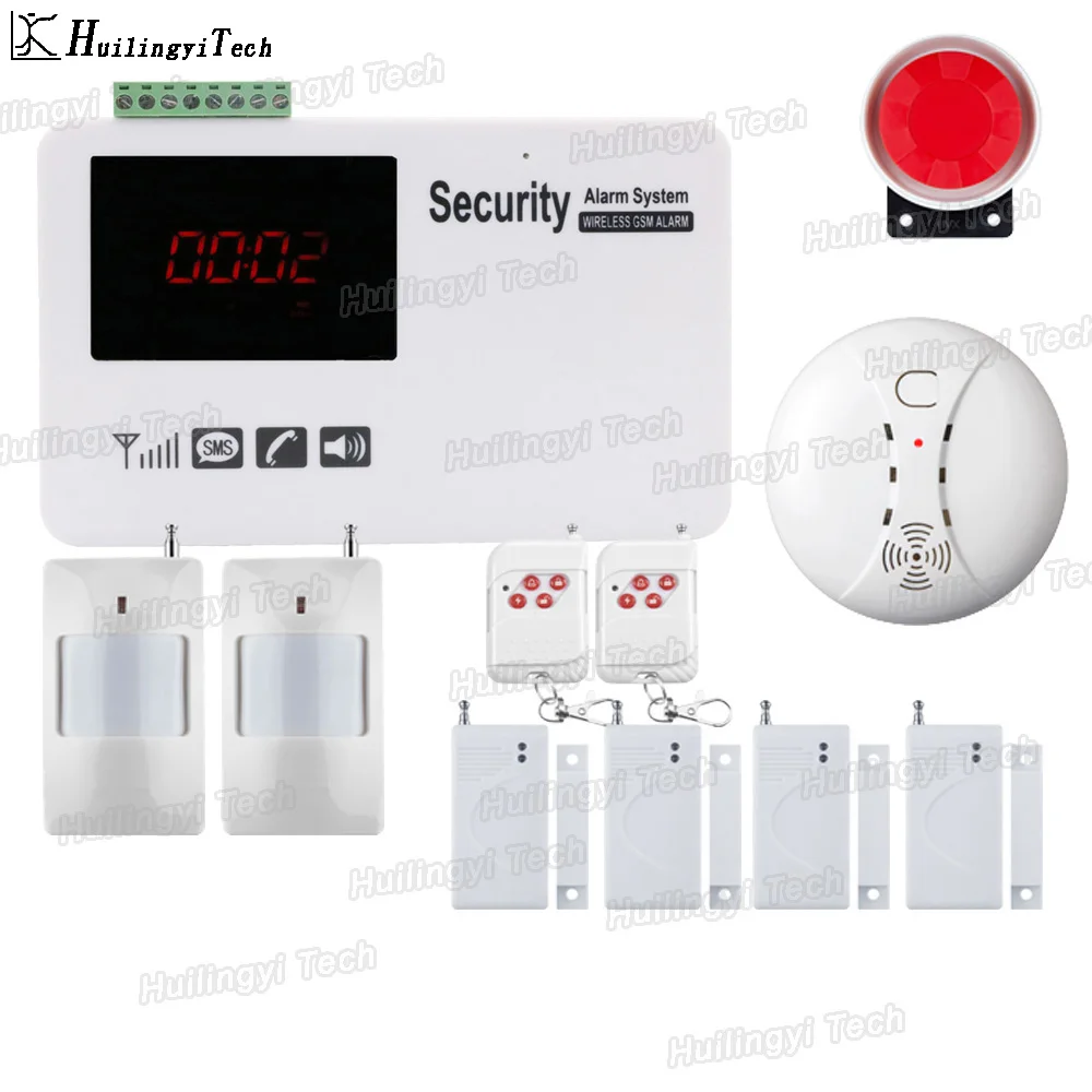 Free shipping! Android IOS APP Control Wireless Home Security GSM Alarm System two way Intercom SMS notice for power off free shipping intercom home security wireless gsm alarm system for your security