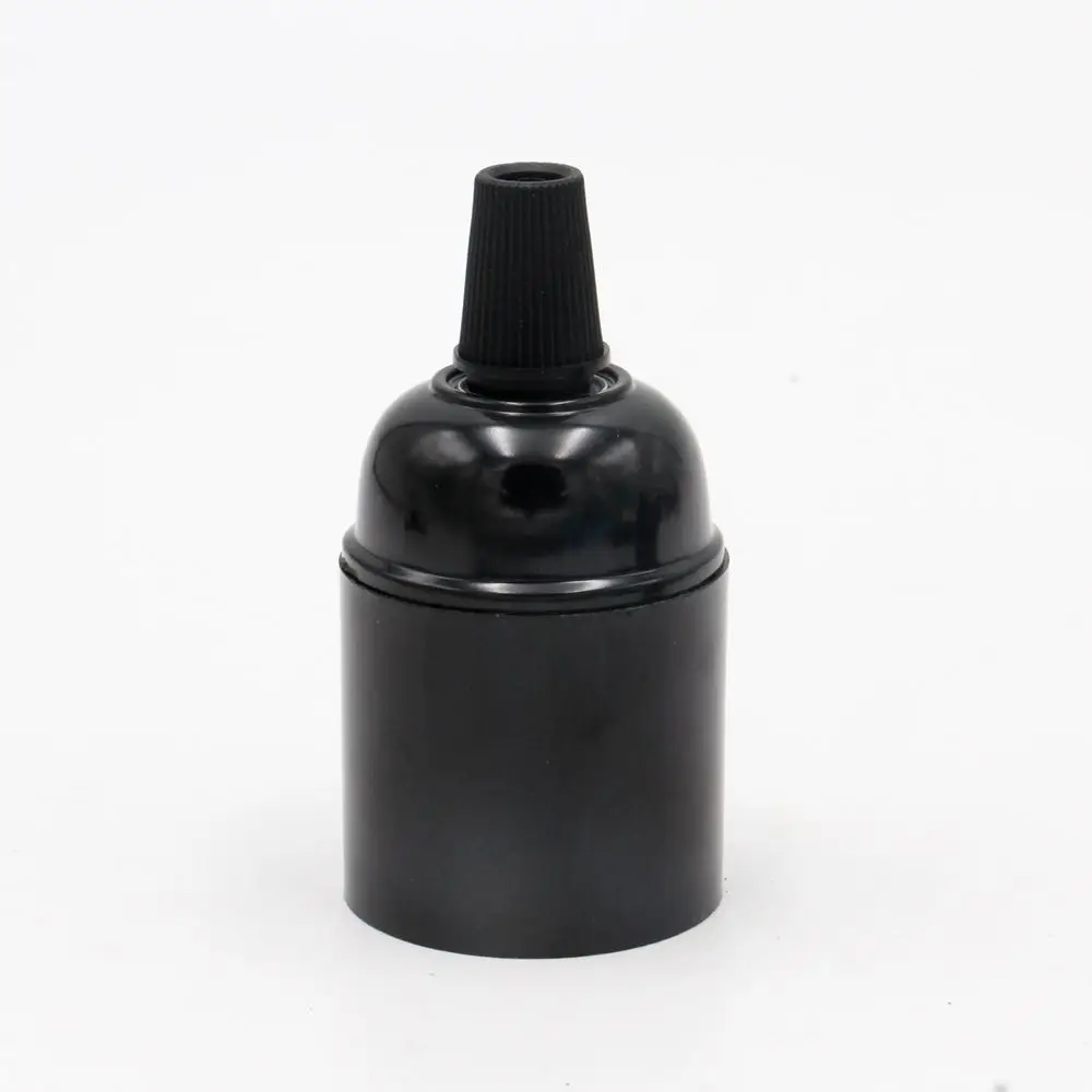 Vintage E27 Bakelite Lamp Socket Phenolic Threaded Bulb Holder E27 Fittings with Lampshade Rings for Lamp Holder