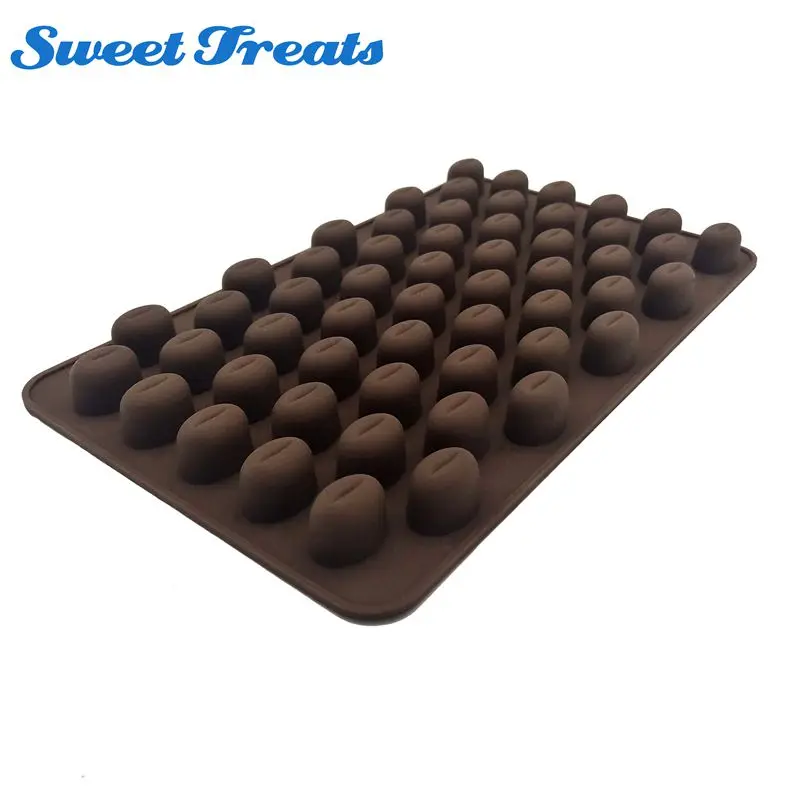 

Sweettreats 55 Holes Coffee Bean Chocolate Mold Silicone 3d Coffee Beans Non-Stick Cake Fondant Diy Jelly Ice Baking Mould