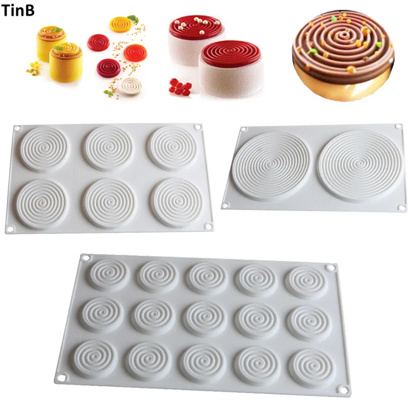 

2/6/15 Cavities Spiral Shape Silicone Cake Mold 3D Cake Moulds Mousse For Ice Creams Chocolate Pastry Bakeware Dessert Art Pan