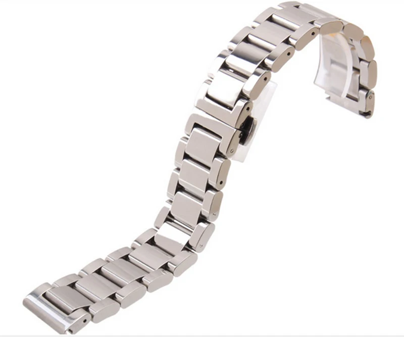 18mm 20mm 22mm 24mm New Man s Pure Solid links Stainless Steel Watch Bands Strap bracelets