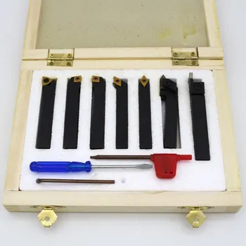 

7pcs/set 10mm Indexable Carbide Turning Tool Set Inserts for CNC Machine The inserts Are fitted on the cutters before delivery