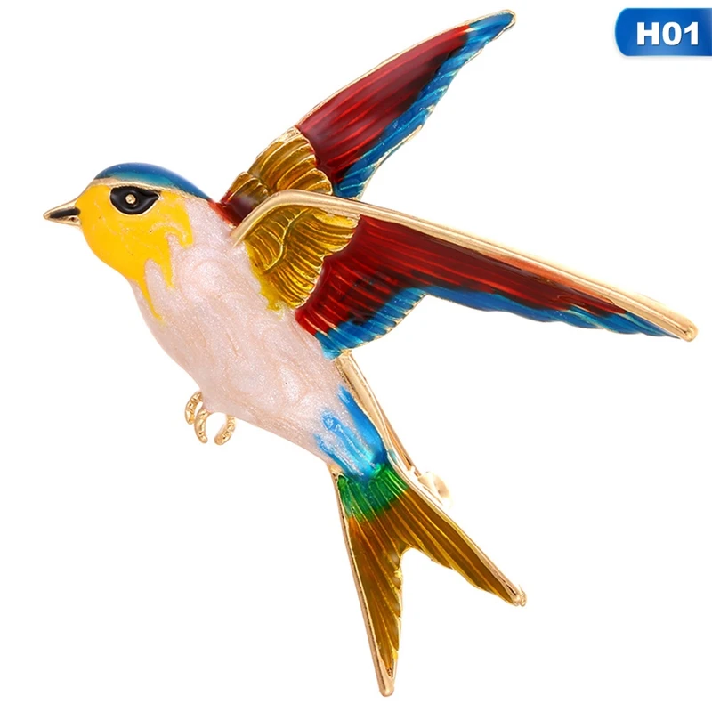 

New Arrival Swallow Bird Shape Colorful Enamel Brooches Animal Pin For Women Kids Scarf Suit Lapel Pins Pendant Jewelry