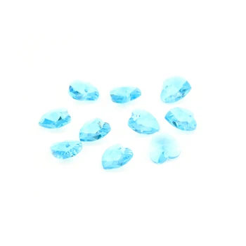 

14mm 1000pcs Aquamarine Crystal Glass Hearts In One Hole Beads For Wedding Decoration Big Promotion