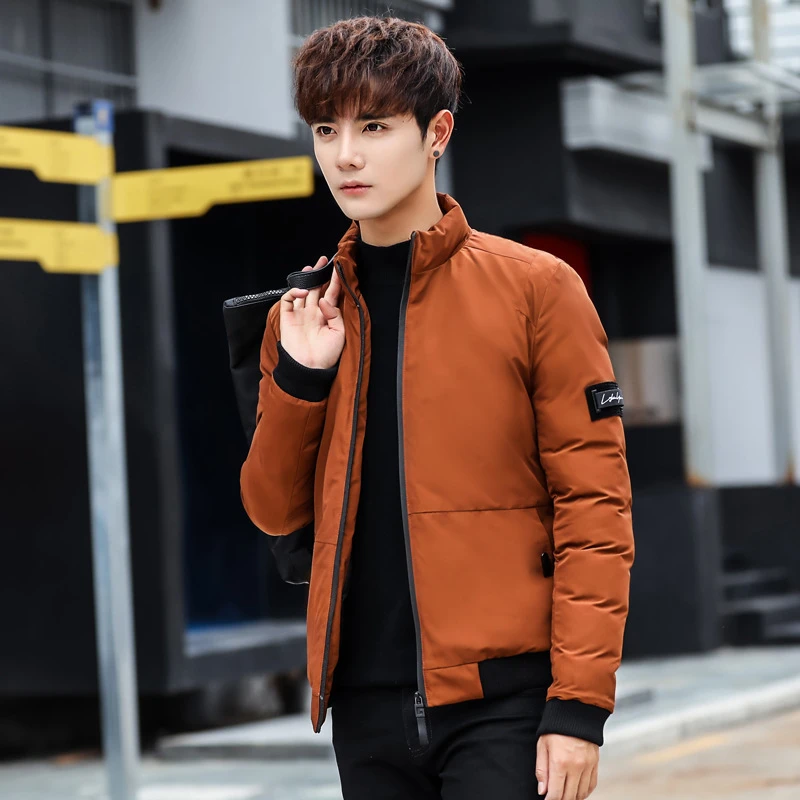 Parkas de invierno casuales de estilo coreano para hombre chaquetas abrigo sólidas y abrigos bolsillos cortos ropa de hombre abrigada grandes|Parkas| - AliExpress