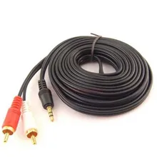3M RCA Audio Video AV cables Aux 3.5mm Male Stereo Mini Jack to 2 Speaker For Hi-Fi DVD TV CD Player Disc Adapter