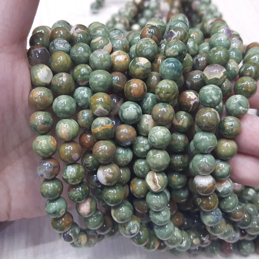 

Lii Ji Natural Green Jasper Round Shape 8/10mm Beads DIY Jewelry Making 39cm
